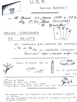 Affiche du concours de belote chez P‘tit Louis
